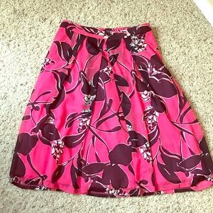 Pink and purple floral A-line skirt